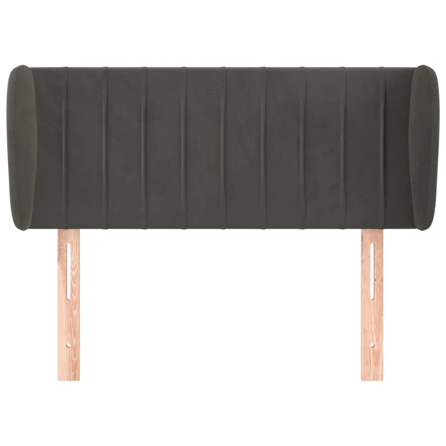 Tête de lit avec oreilles Gris foncé 103x23x78/88 cm Velours - 3