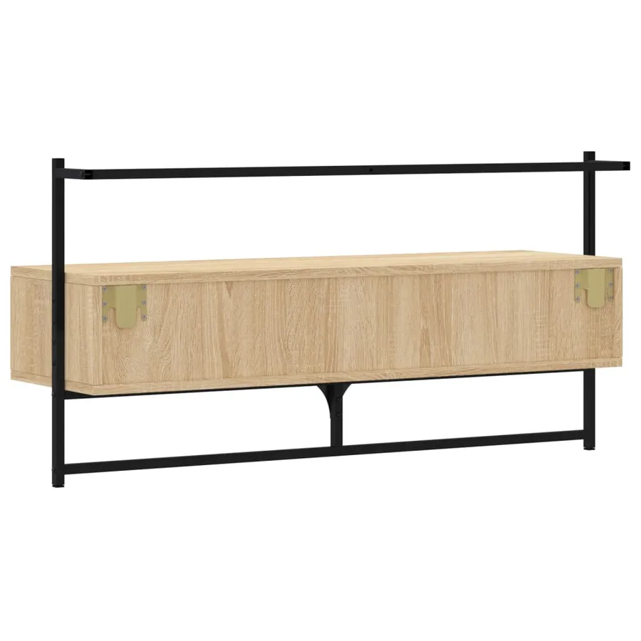 Meuble TV mural chêne sonoma 100,5x30x51 cm bois d'ingénierie - 8