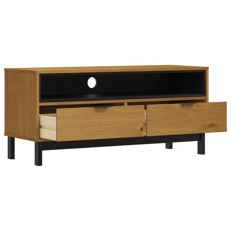 Meuble TV FLAM 110x40x50 cm bois massif de pin - 4