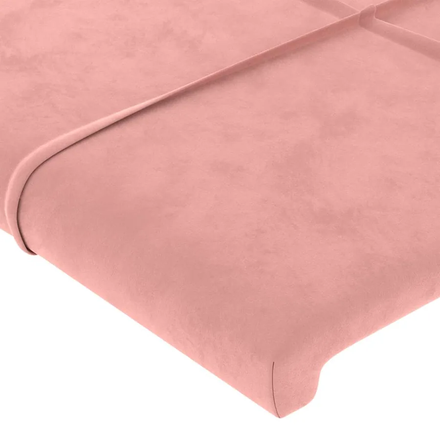 Tête de lit à LED Rose 147x16x78/88 cm Velours - 5