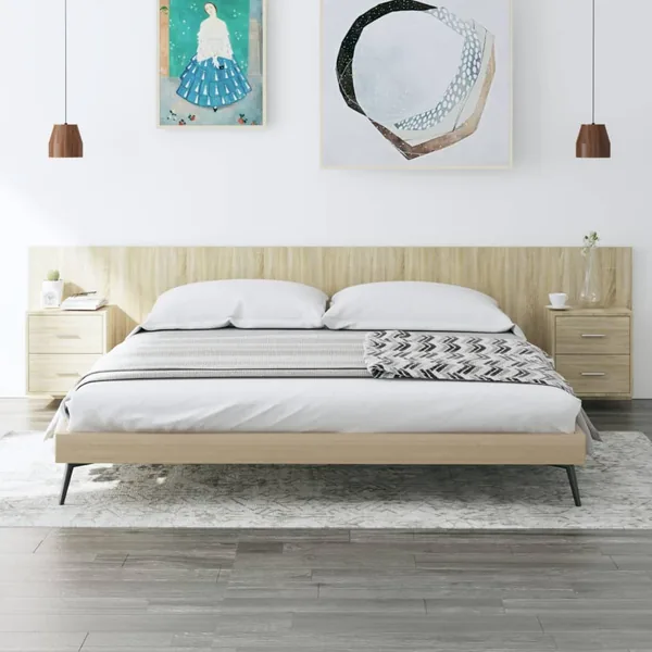 Tête de lit avec armoires Chêne sonoma Bois d'ingénierie