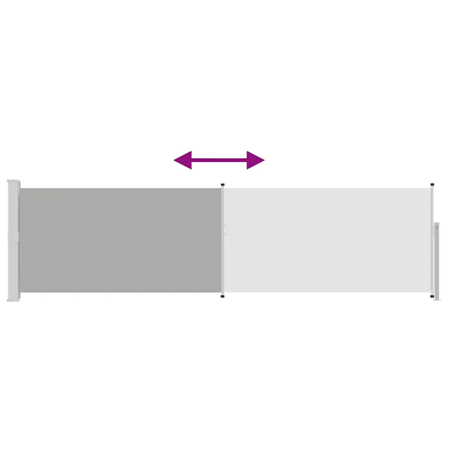 Auvent latéral rétractable de patio 140x500 cm Gris - 8
