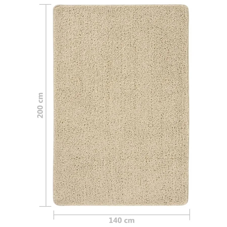 Tapis shaggy antidérapant Crème 140x200 cm - 5