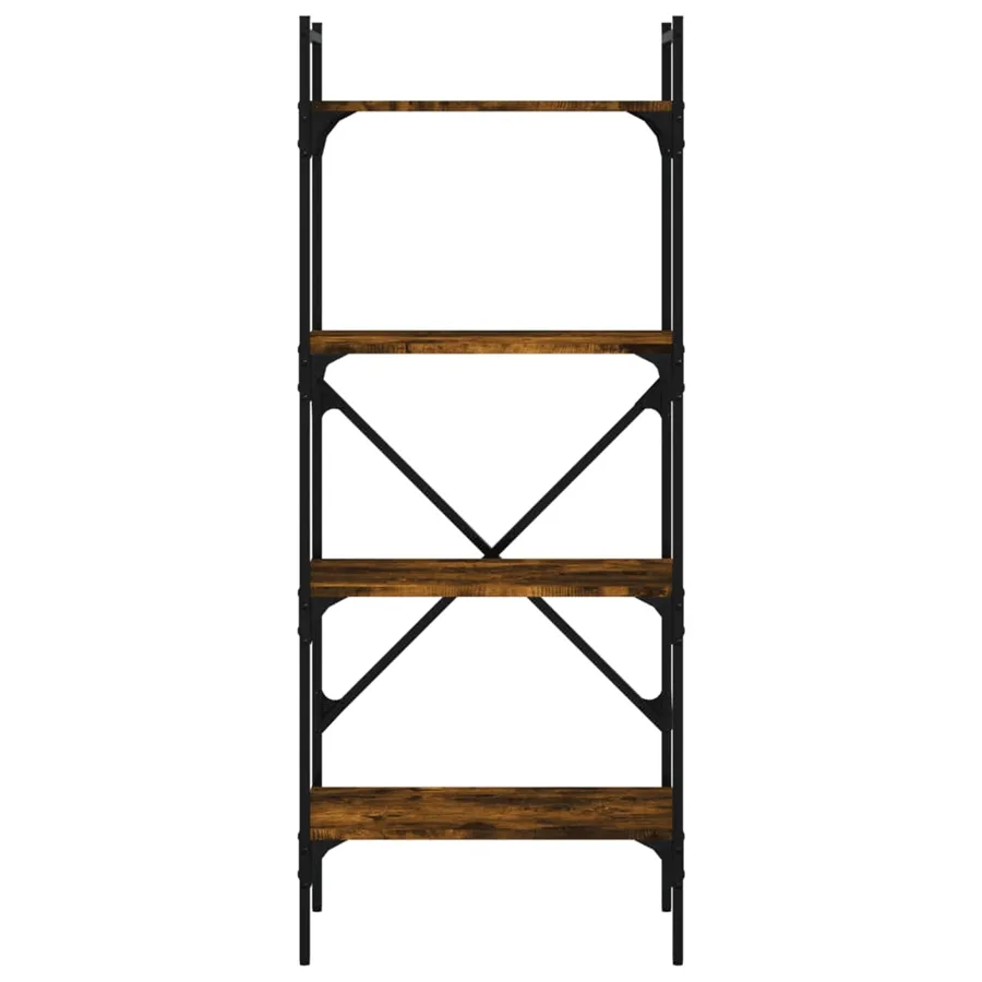 Bibliothèque à 4 niveaux chêne fumé 56x31,5x138,5 cm - 3