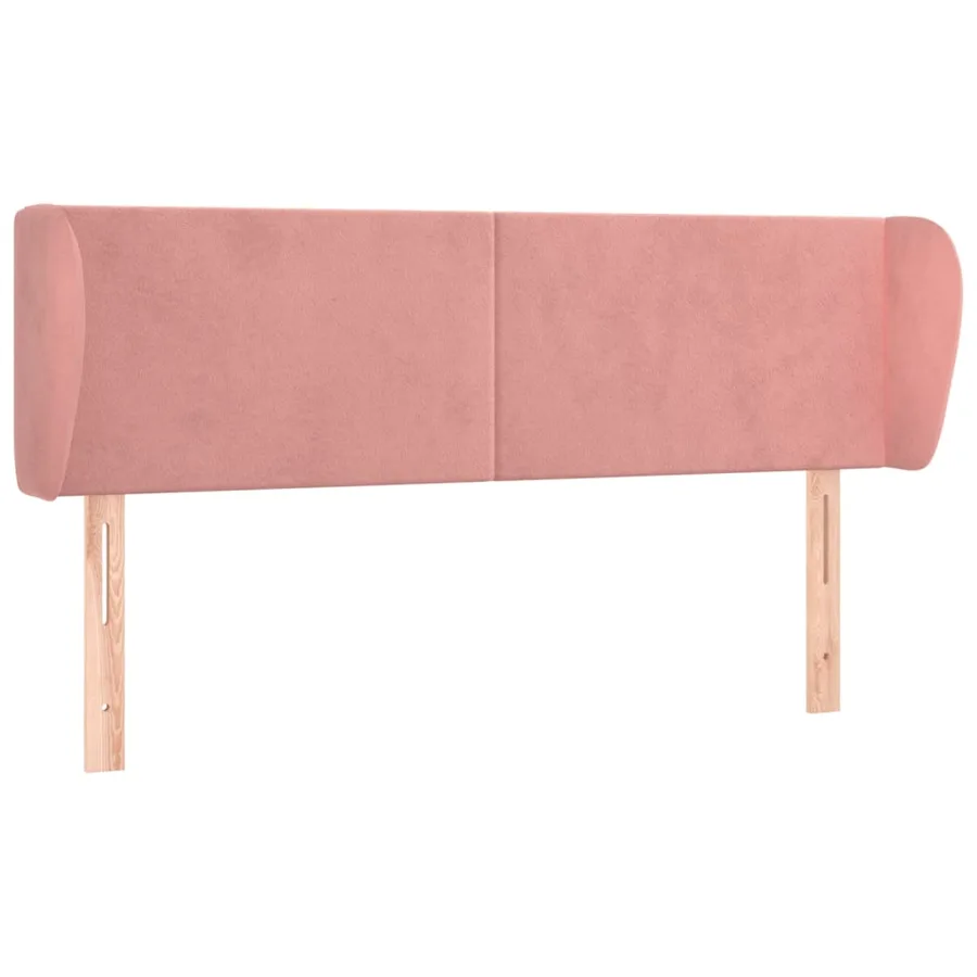 Tête de lit avec oreilles Rose 147x23x78/88 cm Velours - 2