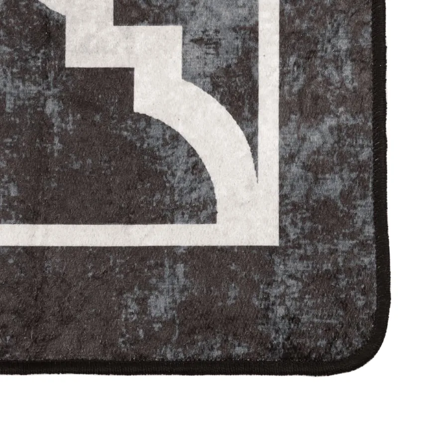 Tapis lavable noir et blanc 80x300 cm - 3