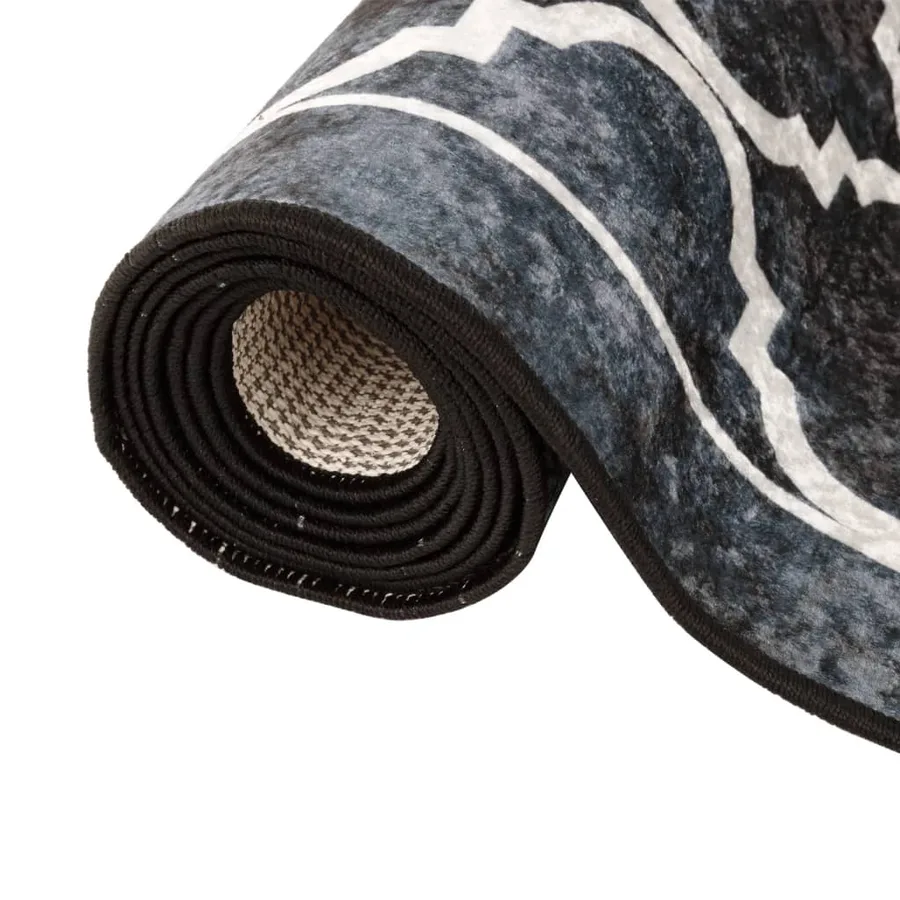 Tapis lavable noir et blanc 80x300 cm - 5