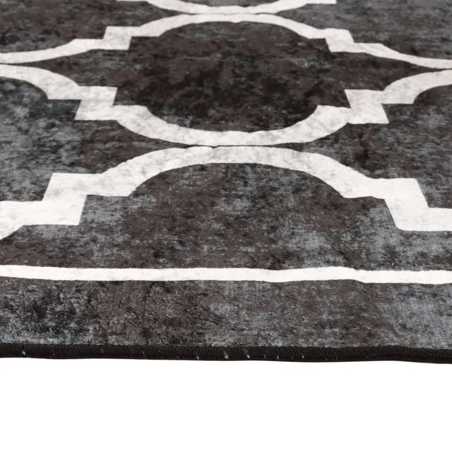 Tapis lavable noir et blanc 80x300 cm - 6