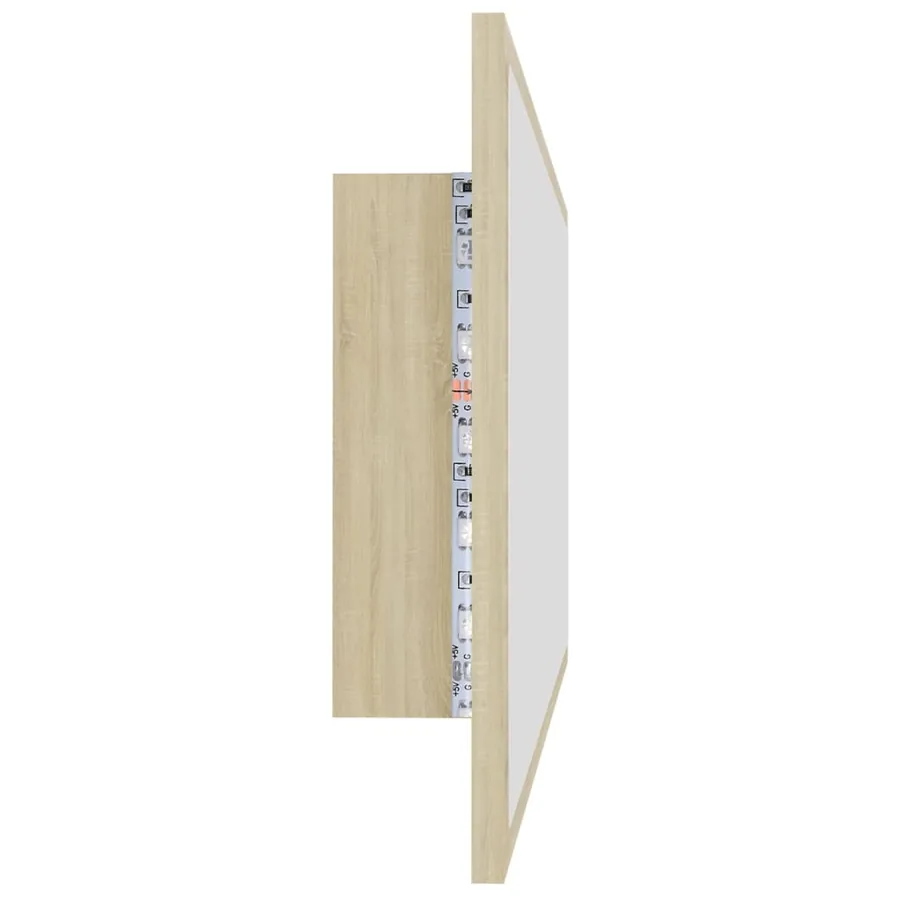 Miroir LED de salle de bain Chêne sonoma 100x8,5x37cm Acrylique - 8