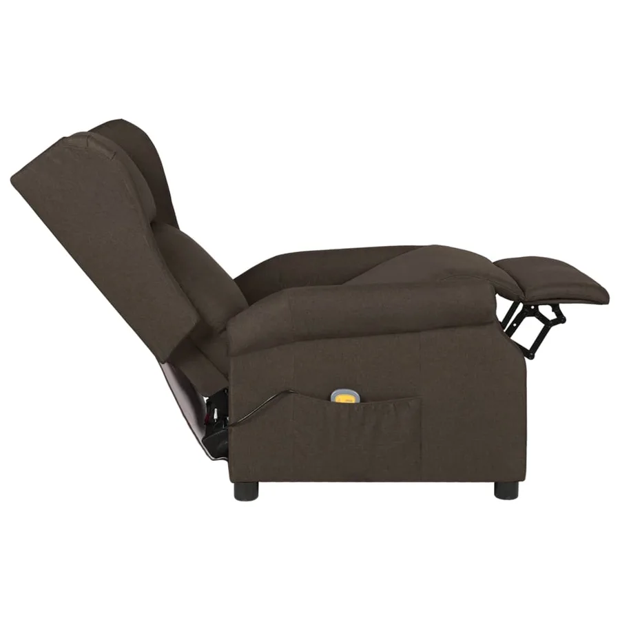 Fauteuil de massage Marron foncé Tissu - 4
