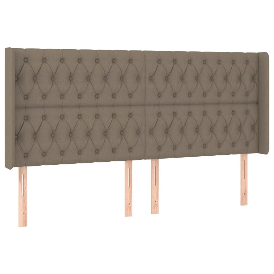 Tête de lit avec oreilles Taupe 203x16x118/128 cm Tissu - 2