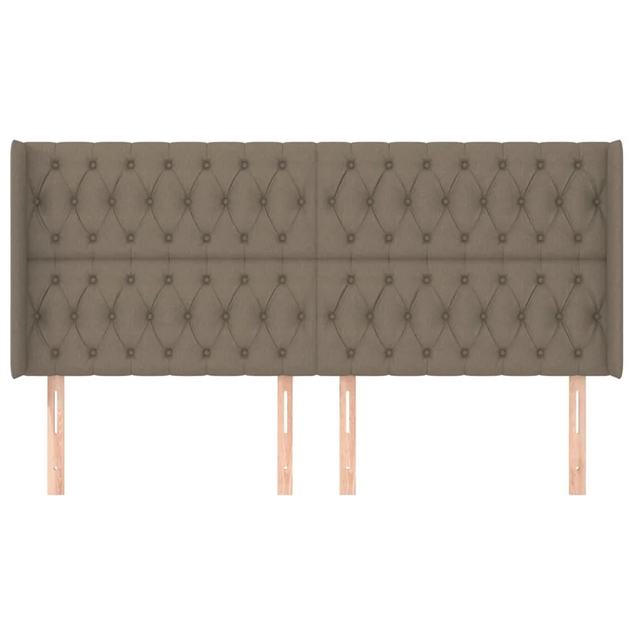 Tête de lit avec oreilles Taupe 203x16x118/128 cm Tissu - 3