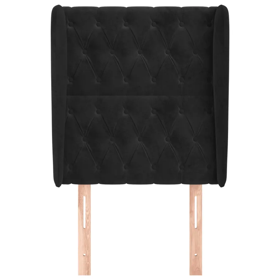 Tête de lit avec oreilles Noir 83x23x118/128 cm Velours - 3