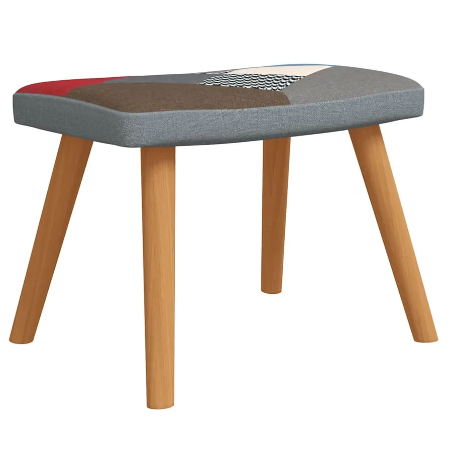 Chaise à bascule avec tabouret Patchwork Tissu - 6