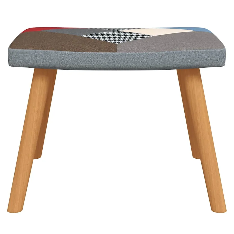 Chaise à bascule avec tabouret Patchwork Tissu - 7