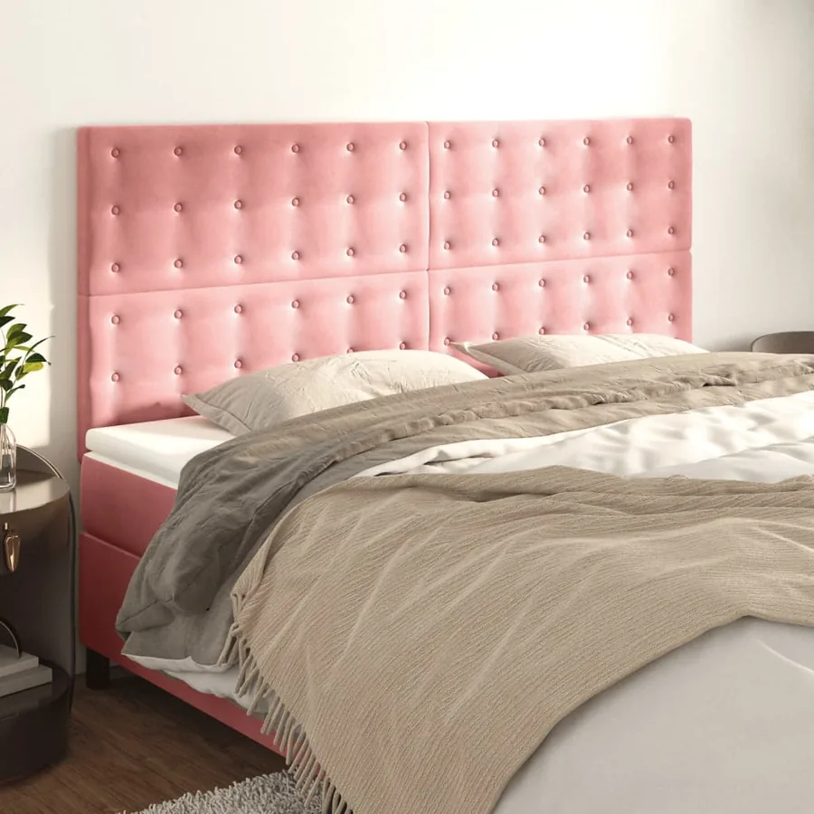 Tête de lit Rose 180x5x118/128 cm Velours