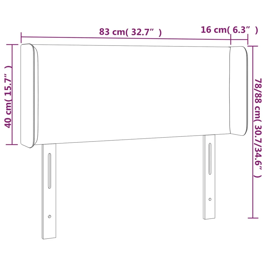 Tête de lit avec oreilles Rose 83x16x78/88 cm Velours - 9