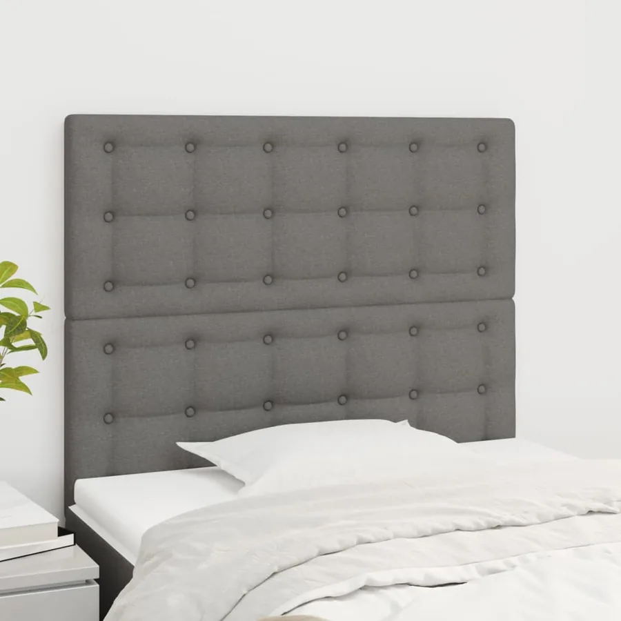 Tête de lit Gris foncé 90x5x118/128 cm Tissu