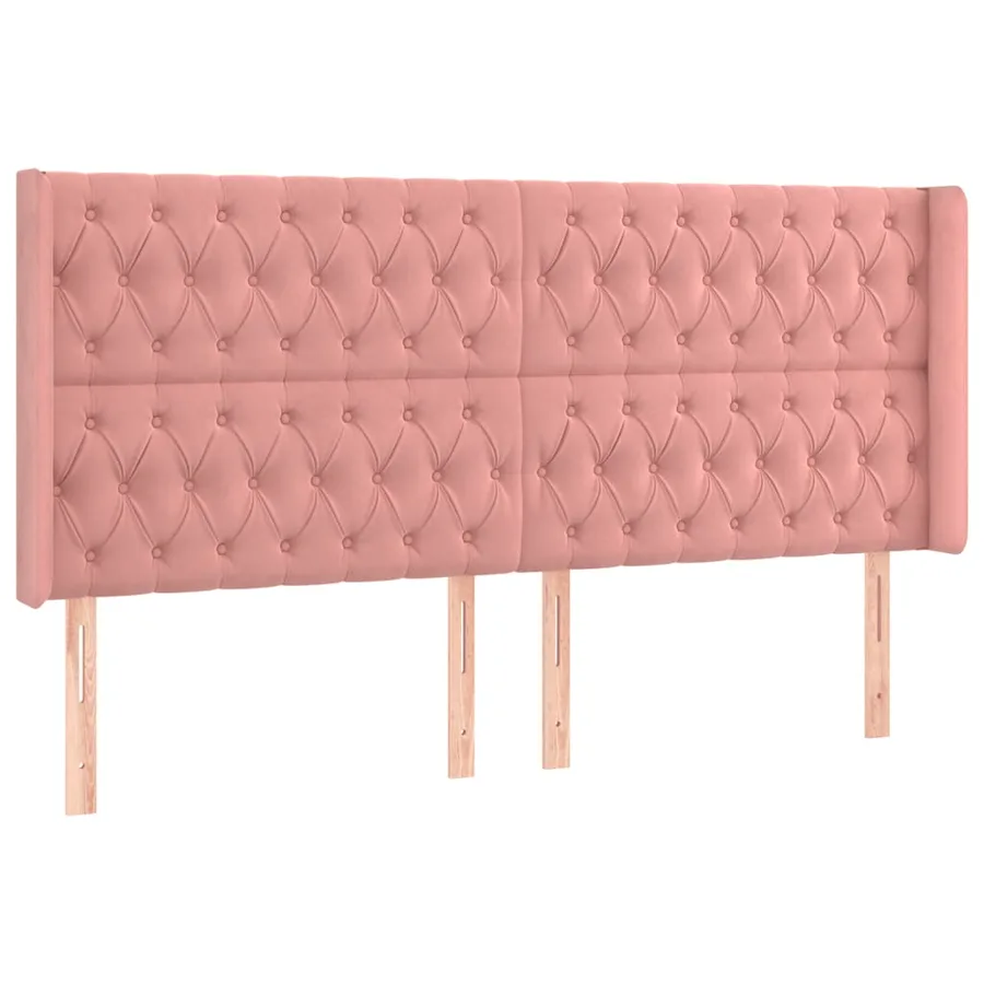 Tête de lit à LED Rose 203x16x118/128 cm Velours - 3