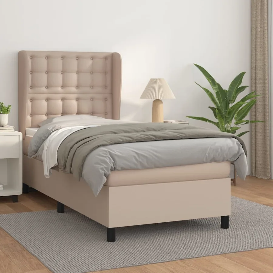Sommier à lattes de lit avec matelas Cappuccino 100x200 cm