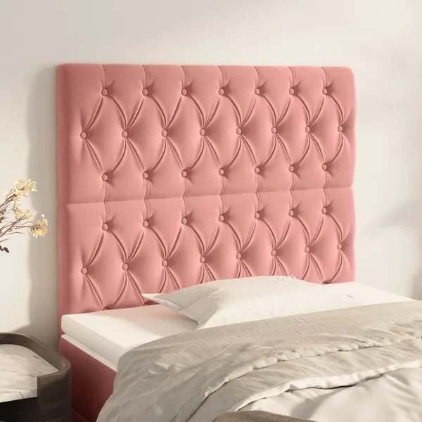 Tête de lit Rose 90x7x118/128 cm Velours