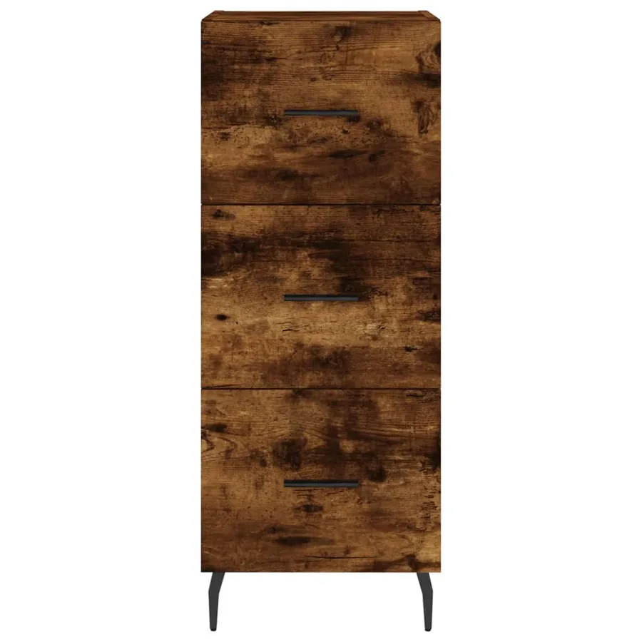 Buffet haut Chêne fumé 34,5x34x180 cm Bois d'ingénierie - 5