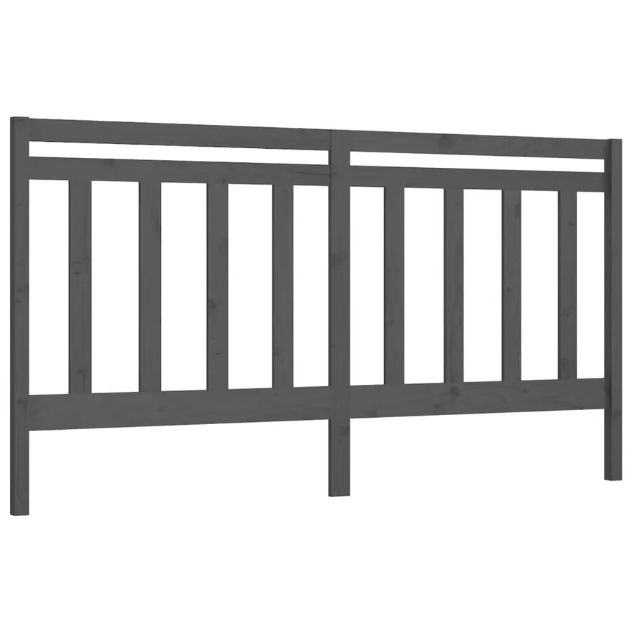 Tête de lit Gris 186x4x100 cm Bois massif de pin - 2