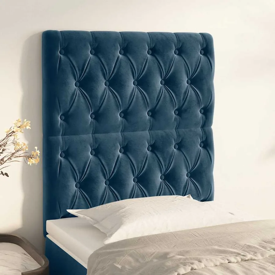 Tête de lit Bleu foncé 80x7x118/128 cm Velours