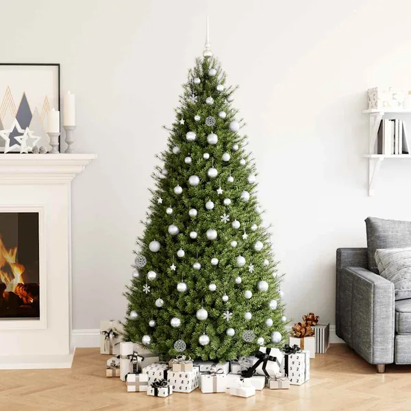 Ensemble de boules de Noël 111 pièces argenté polystyrène