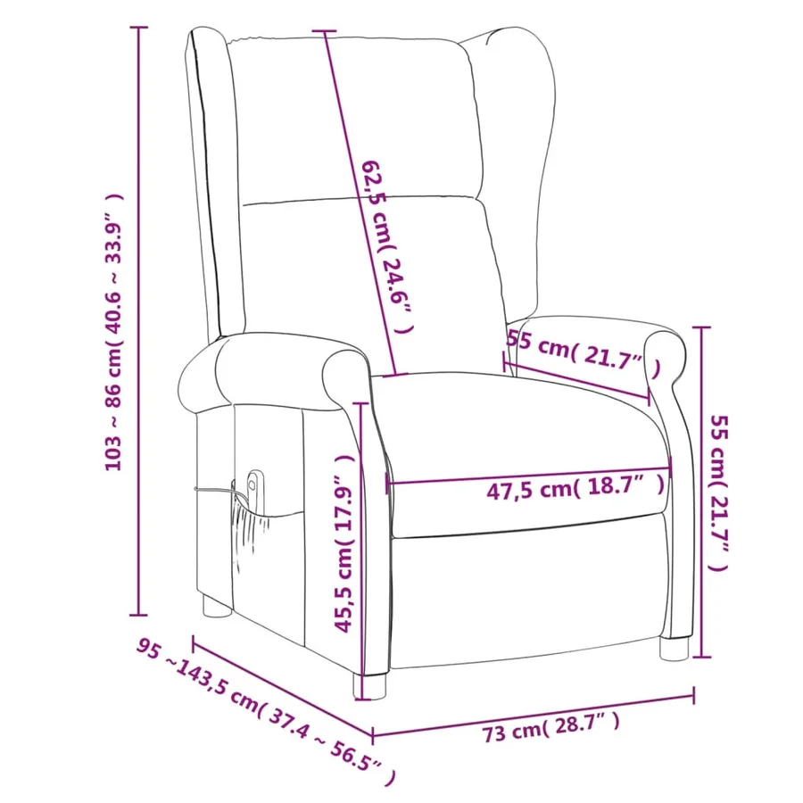 Fauteuil de massage Gris clair Tissu - 9