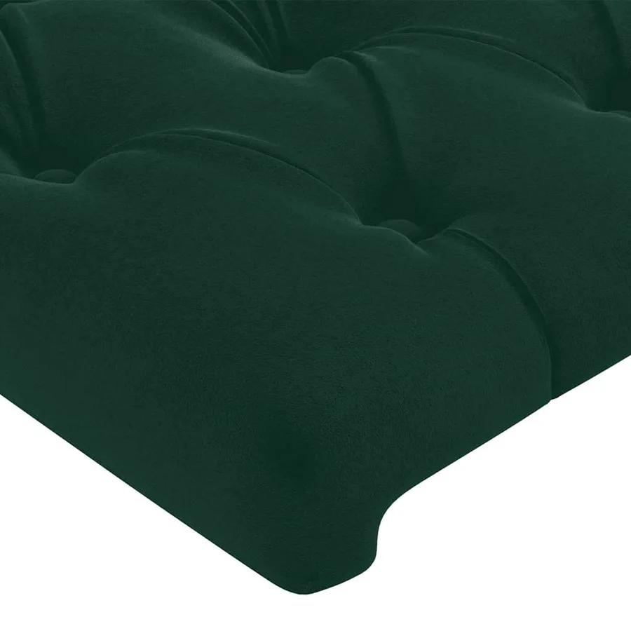 Tête de lit Vert foncé 200x7x118/128 cm Velours - 4
