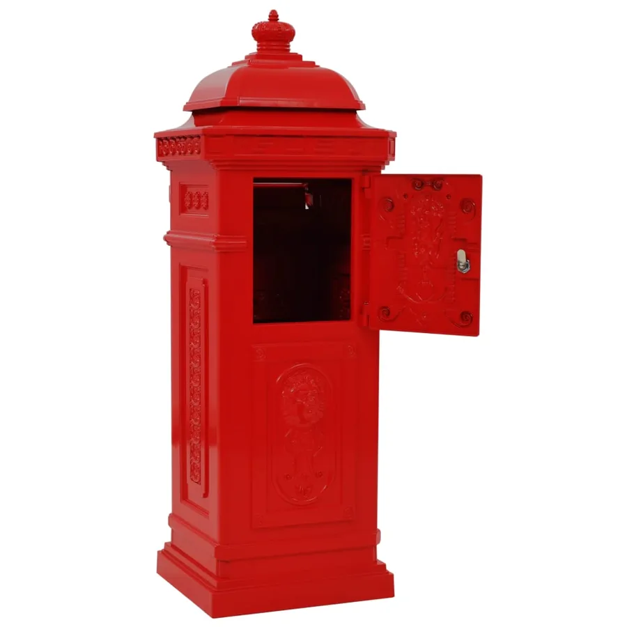 Boîte aux lettres à pilier Aluminium Vintage antirouille Rouge - 9