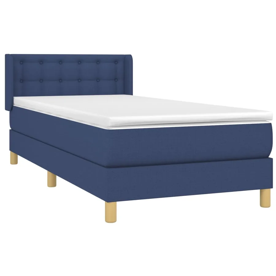Sommier à lattes de lit avec matelas Bleu 80x200 cm Tissu - 3