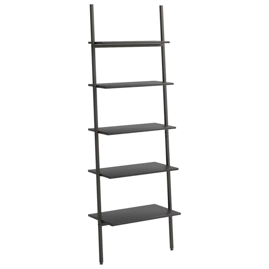 Étagère inclinée à 5 niveaux Noir 64x34x185,5 cm - 2