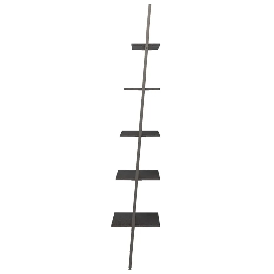 Étagère inclinée à 5 niveaux Noir 64x34x185,5 cm - 4