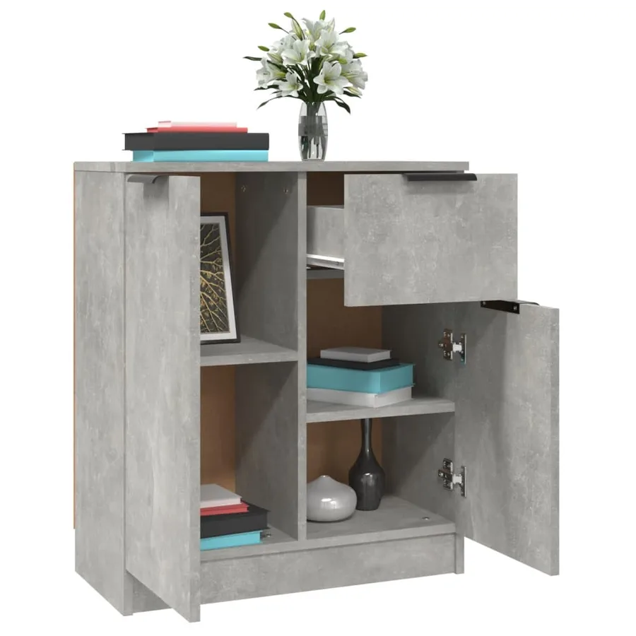 Buffet Gris béton 60x30x70 cm Bois d'ingénierie - 5