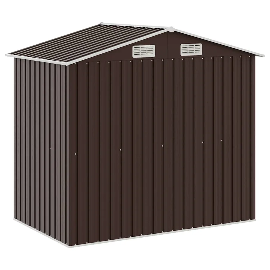 Abri de jardin avec étagère Marron 205x130x183 cm Fer - 6