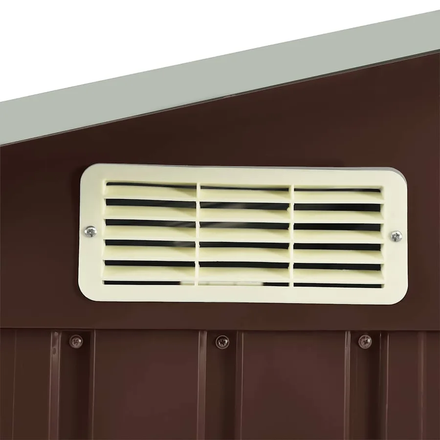 Abri de jardin avec étagère Marron 205x130x183 cm Fer - 8