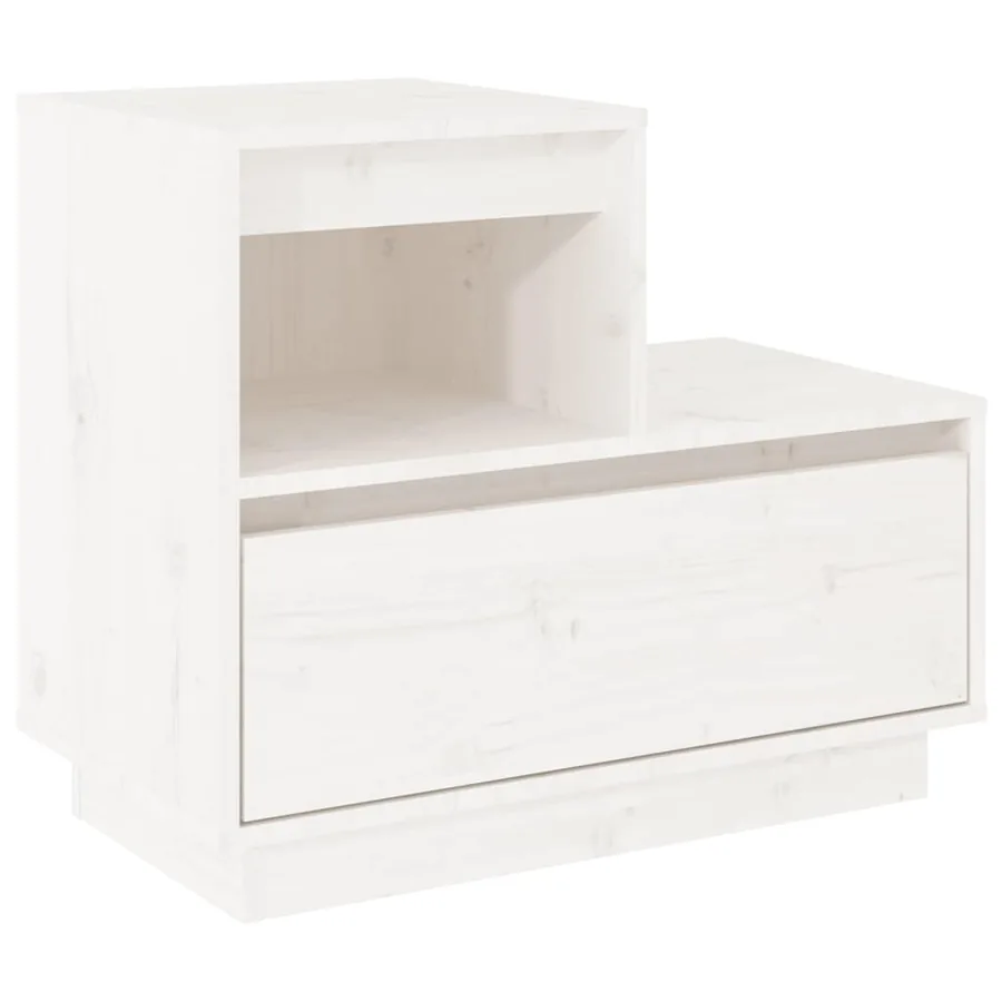 Tables de chevet 2 pcs Blanc 60x34x51 cm Bois de pin solide - 3