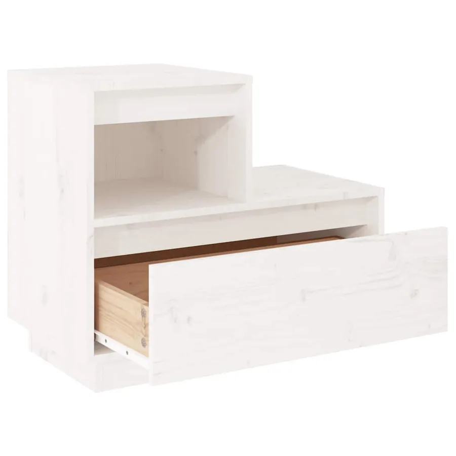Tables de chevet 2 pcs Blanc 60x34x51 cm Bois de pin solide - 5