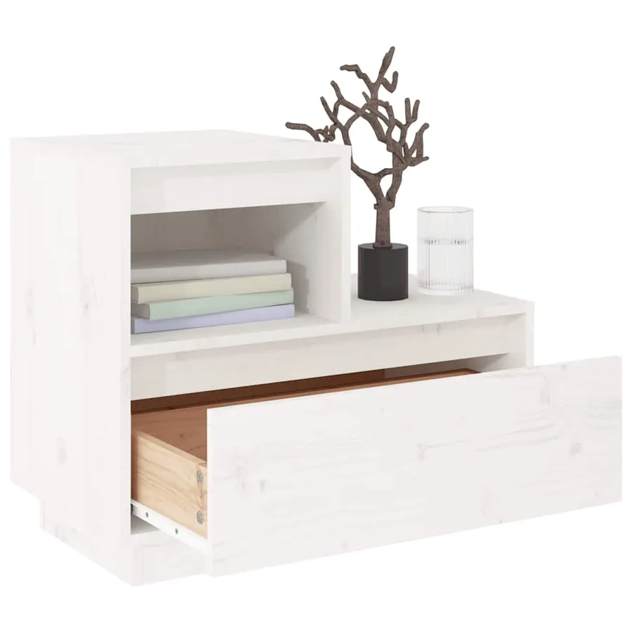 Tables de chevet 2 pcs Blanc 60x34x51 cm Bois de pin solide - 7