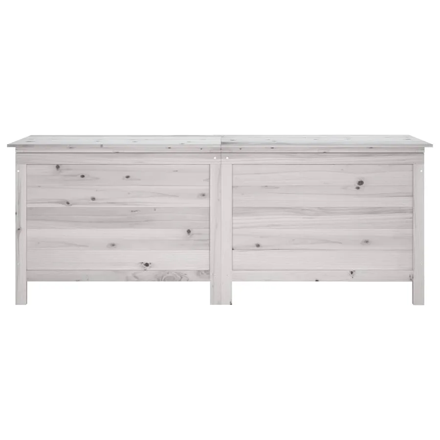 Boîte de rangement jardin blanc 150x50x56,5cm bois massif sapin - 4