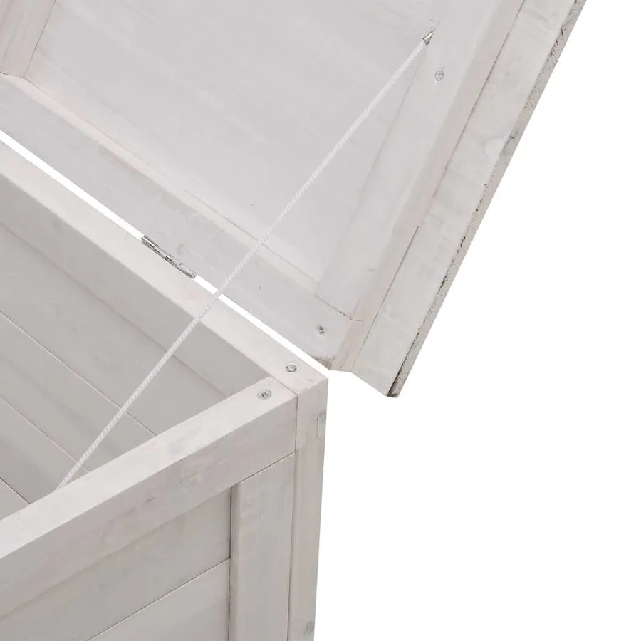 Boîte de rangement jardin blanc 150x50x56,5cm bois massif sapin - 7