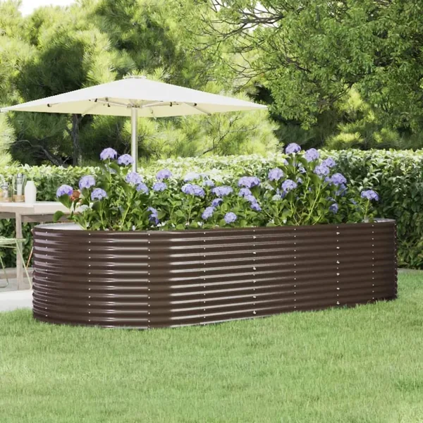 Lit surélevé de jardin Marron Acier galvanisé