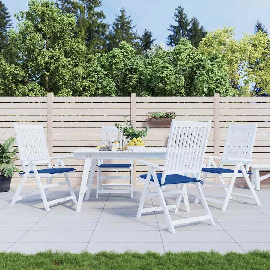 Coussins de chaise de jardin lot de 4 bleu royal 40x40x4 cm