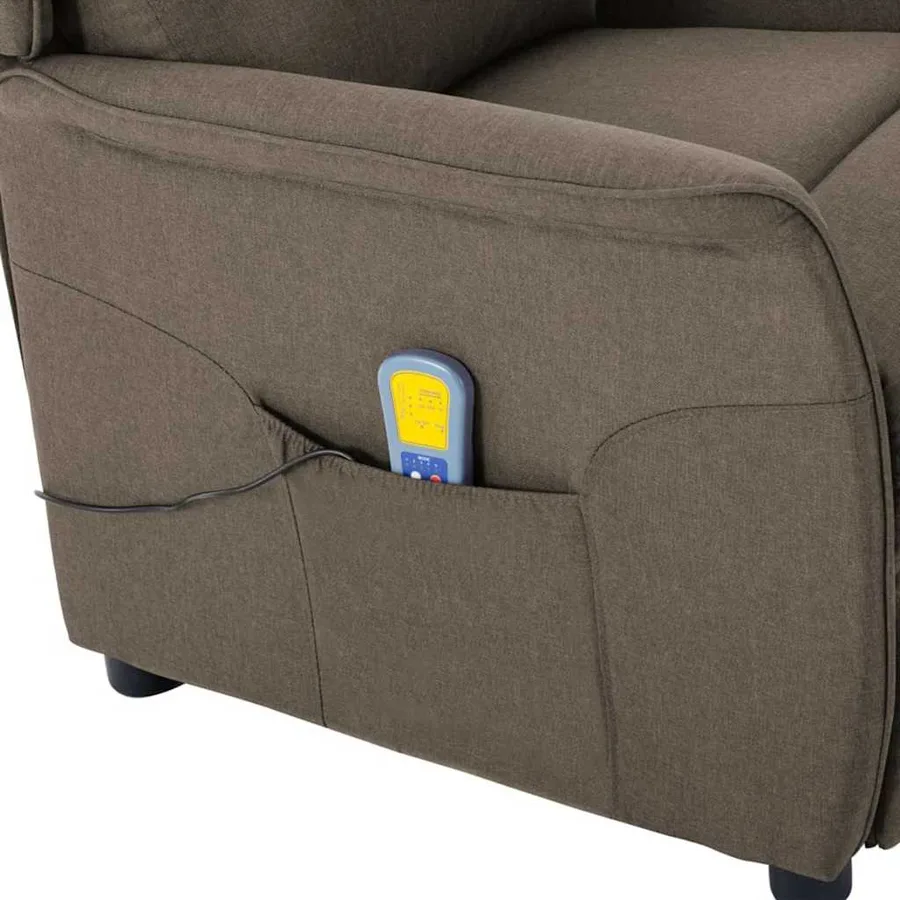 Chaise de massage Taupe 93.5 x 67.5 x 101.5 cm tissu - 6