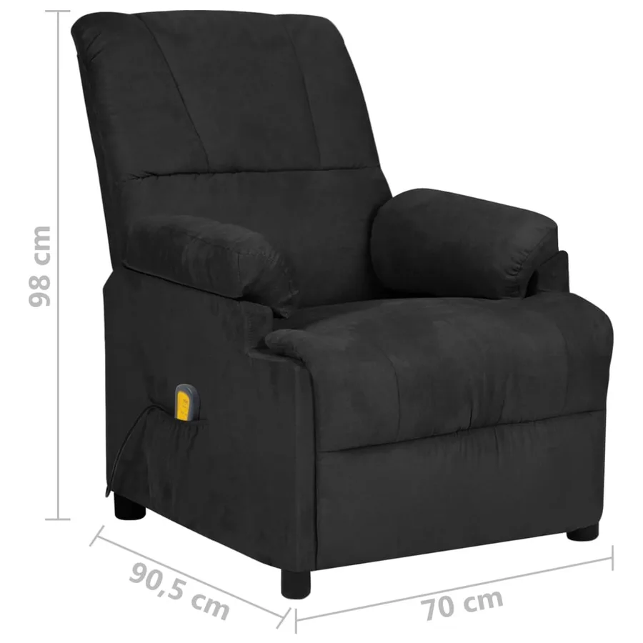 Fauteuil de massage noir tissu microfibre - 8