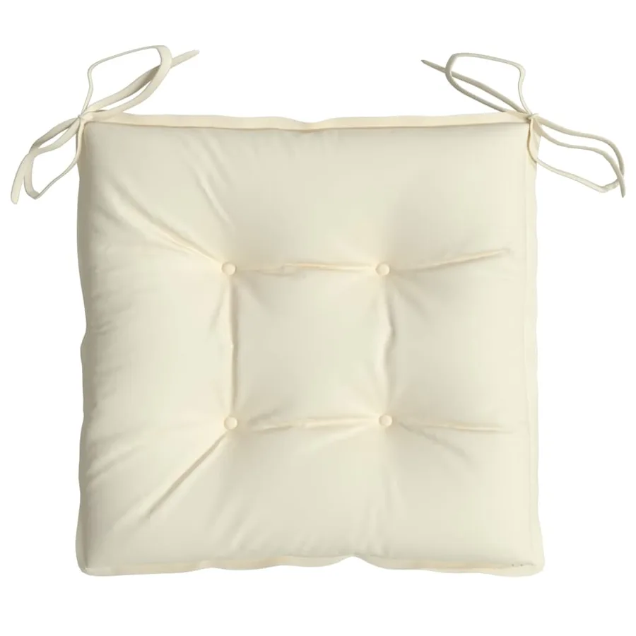 Coussins de chaise lot de 6 blanc crème 50x50x7 cm tissu oxford - 6