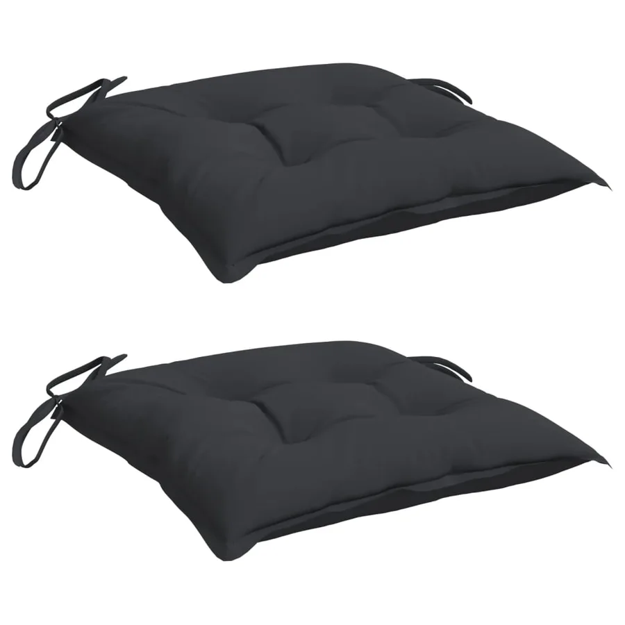 Coussins de chaise lot de 2 noir 40x40x7 cm tissu oxford - 3