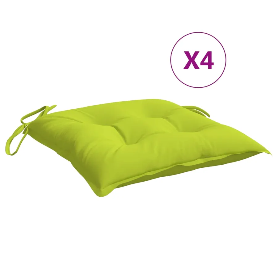 Coussins de chaise lot de 4 vert brillant 40x40x7 cm - 2